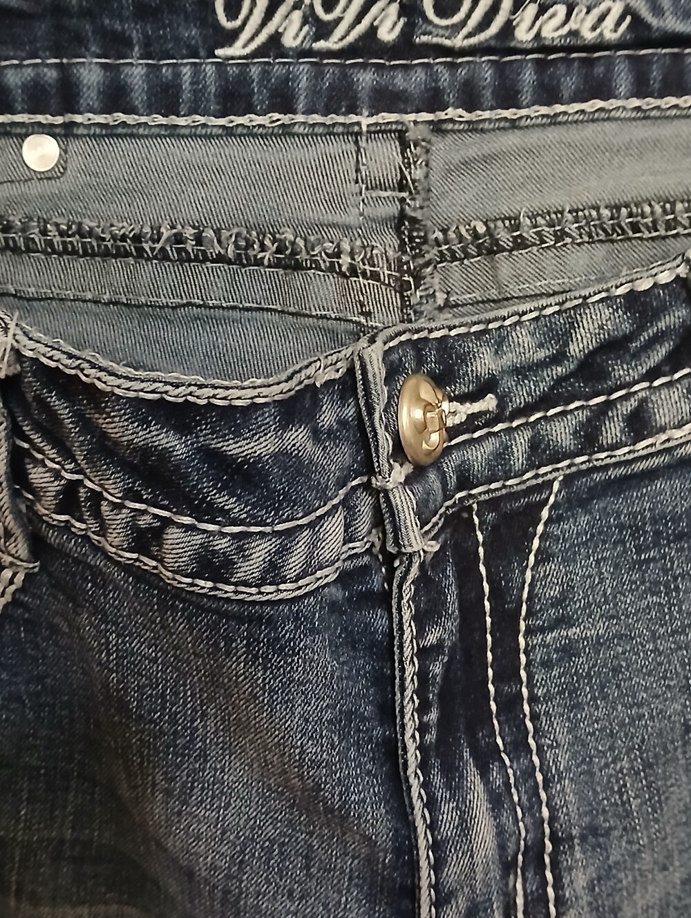 Dark Wash Embellished Pocket Jeans Brand Vi Vi Diva - Picture 4 of 8